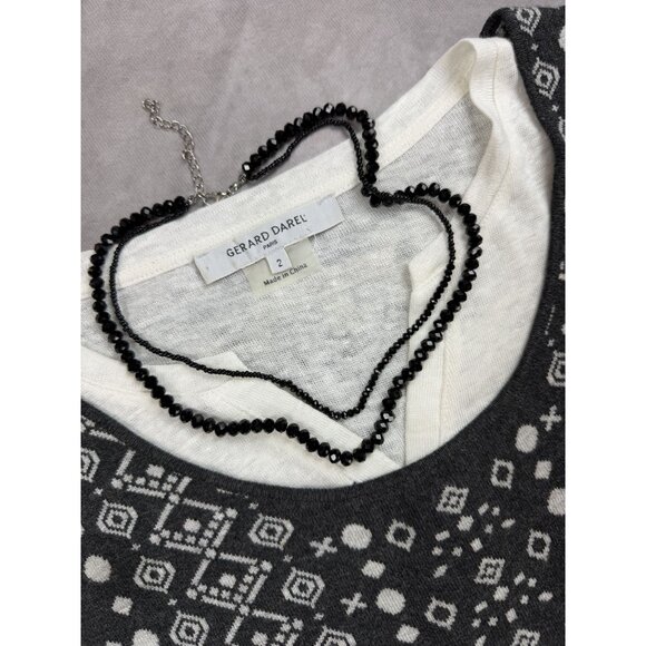 Geometric Pattern Sleeveless Knit Dress XL By 41 Hawthorn - Black & White - Picture 8 of 9